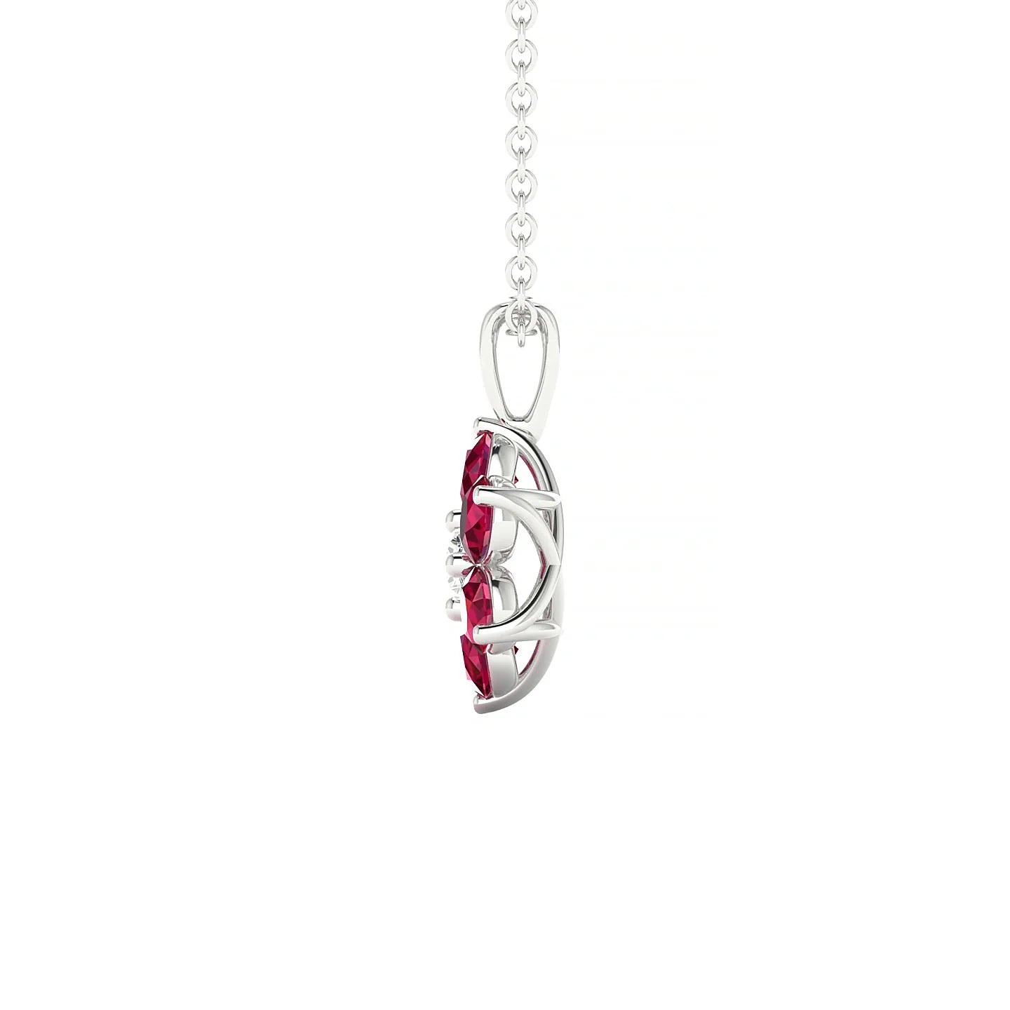Bloom | 18k White Gold 3 mm Round Ruby Pendant