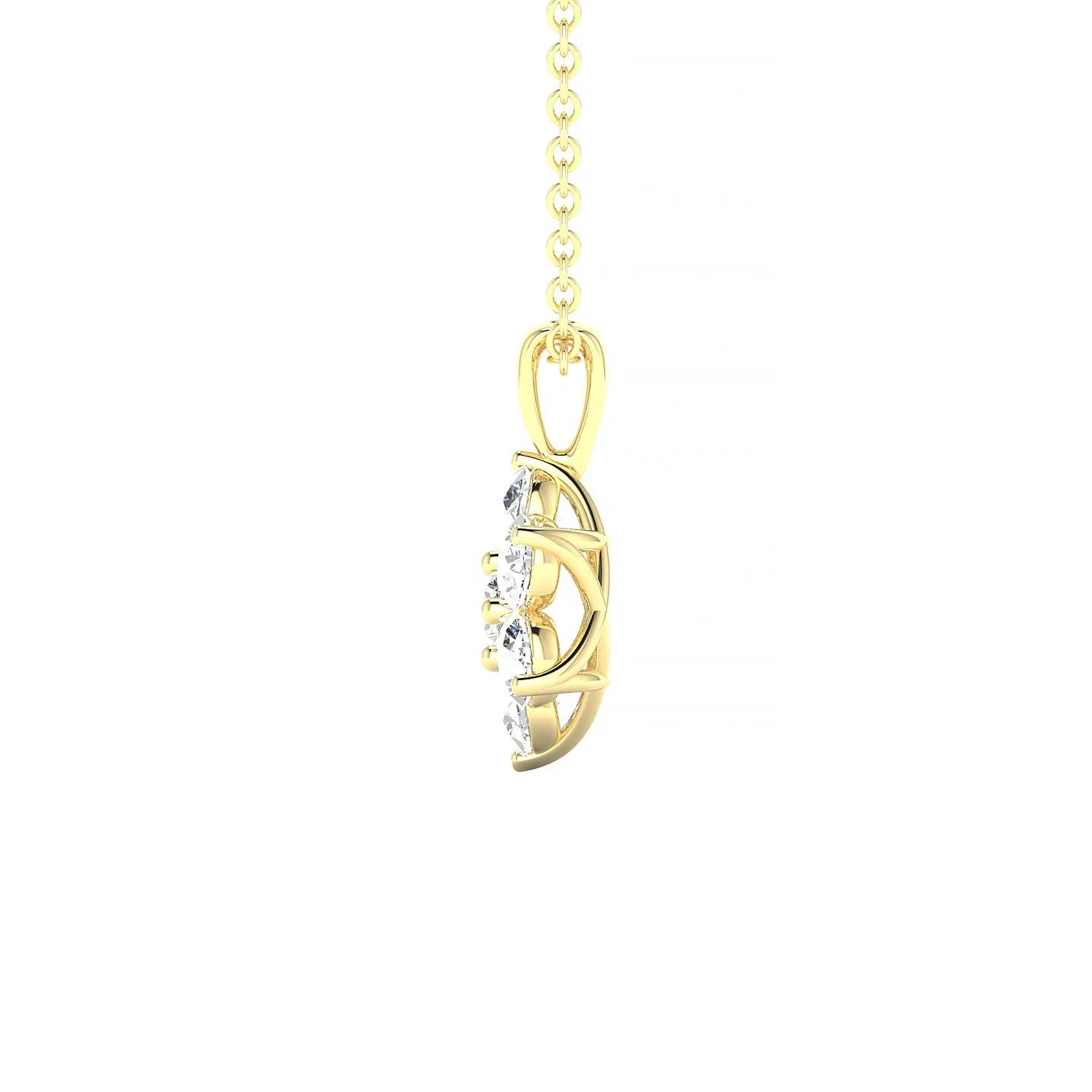 Bloom | 18k Yellow Gold 3 mm Round Diamond Pendant