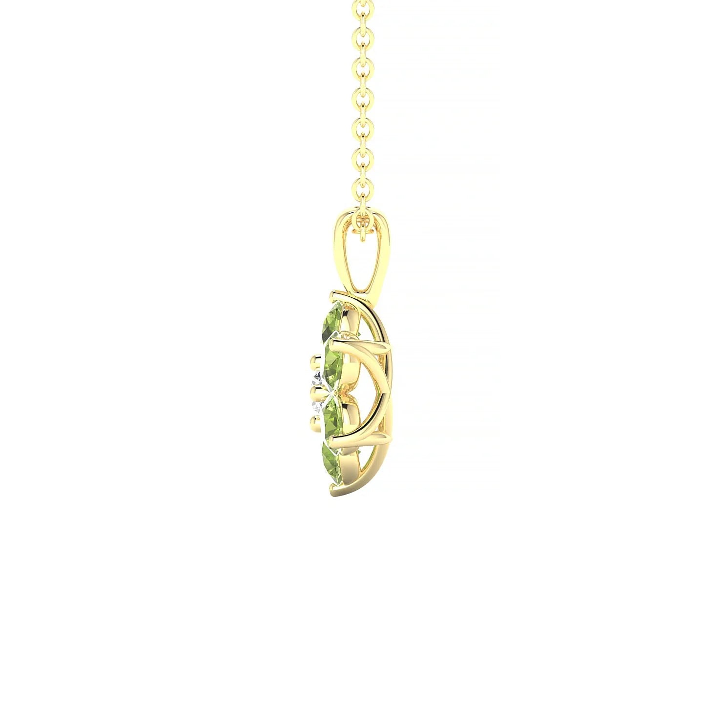 Bloom | 18k Yellow Gold 3 mm Round Peridot Pendant
