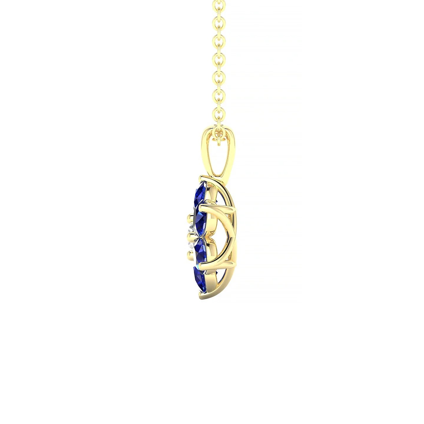Bloom | 18k Yellow Gold 3 mm Round Sapphire Pendant