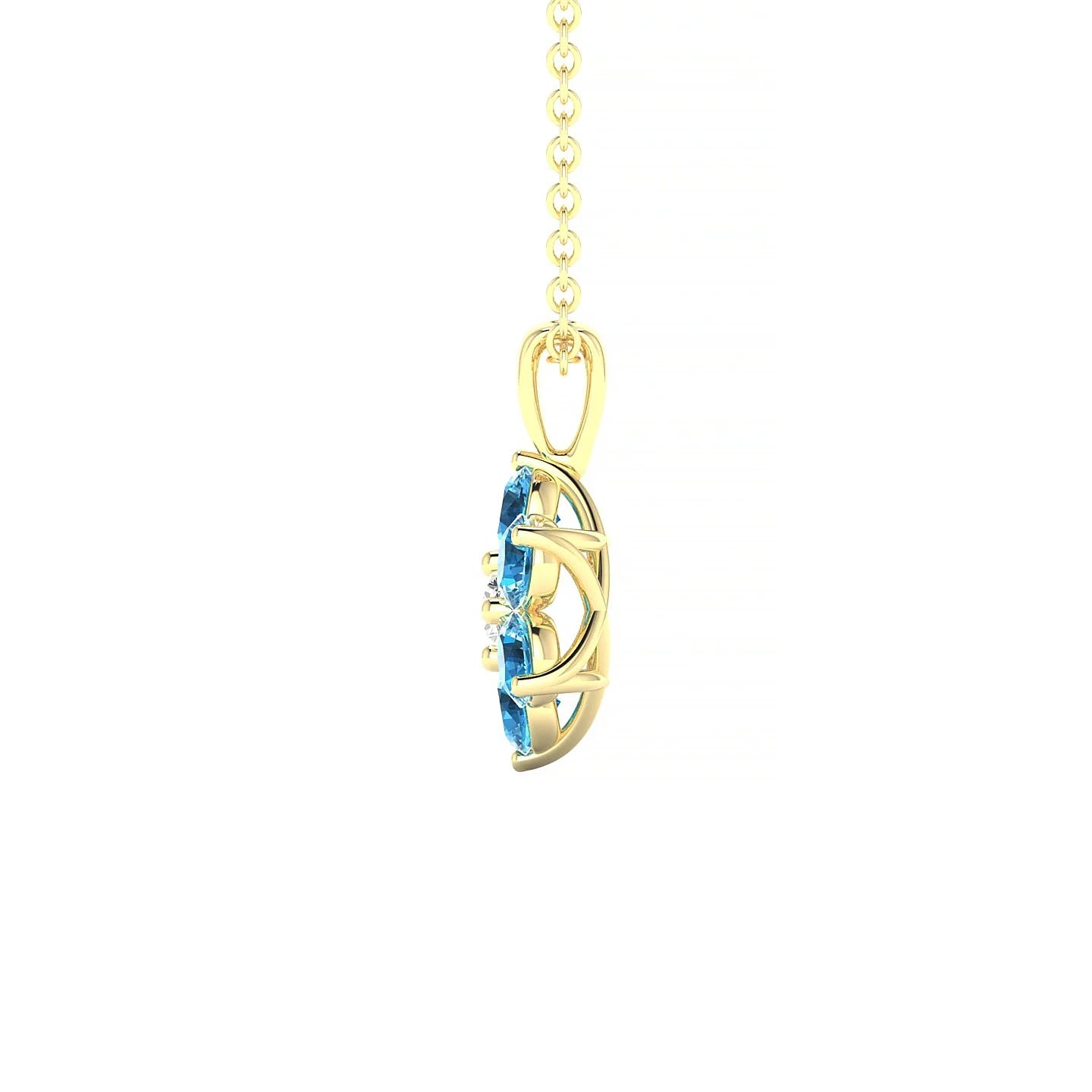 Bloom | 18k Yellow Gold 3 mm Round Topaz Pendant