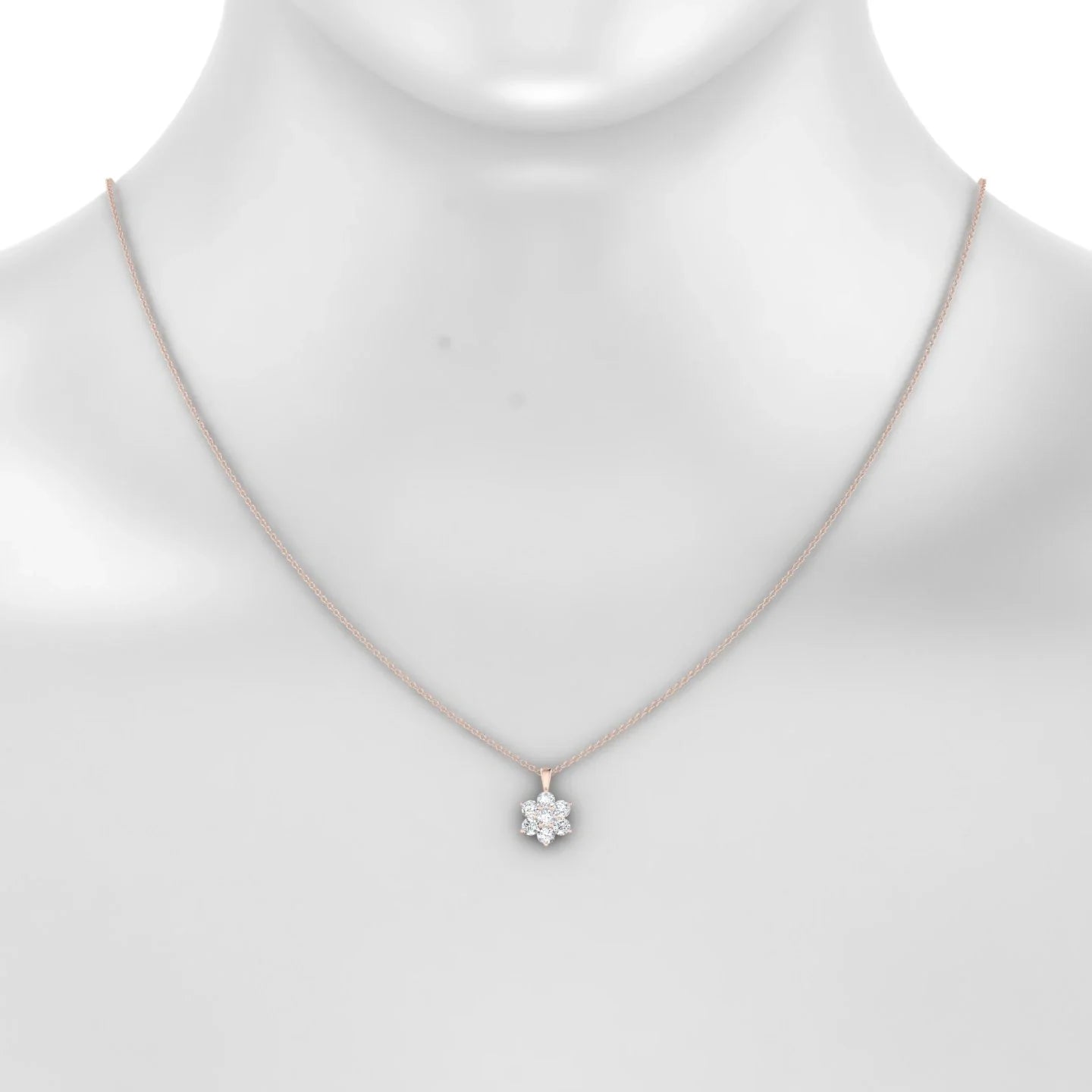 Bloom | 18k Rose Gold 3 mm Round Diamond Pendant
