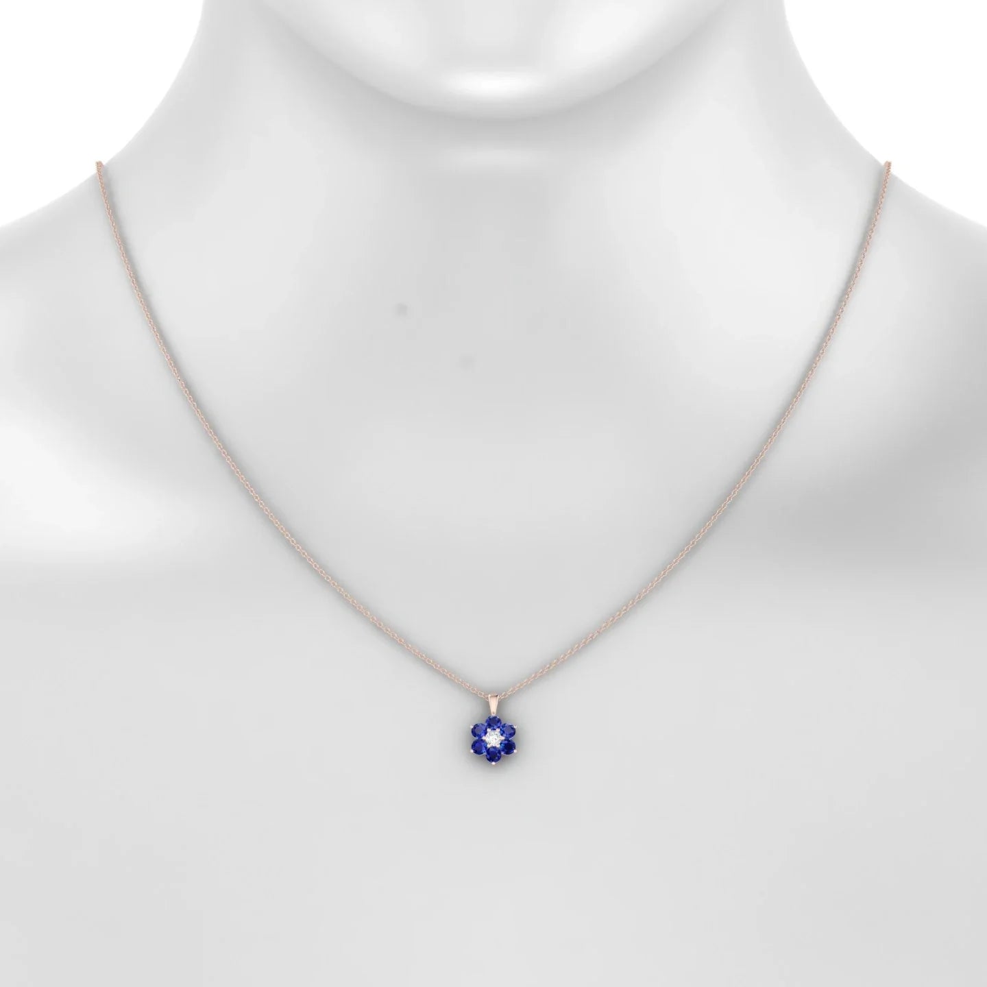 Bloom | 18k Rose Gold 3 mm Round Sapphire Pendant