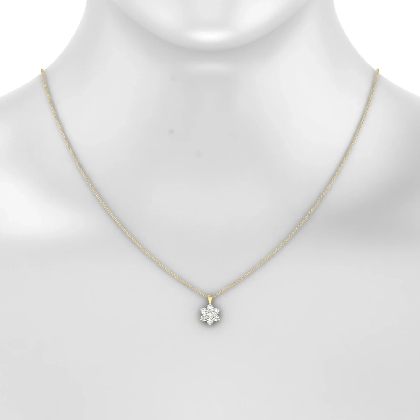 Bloom | 18k Yellow Gold 3 mm Round Diamond Pendant