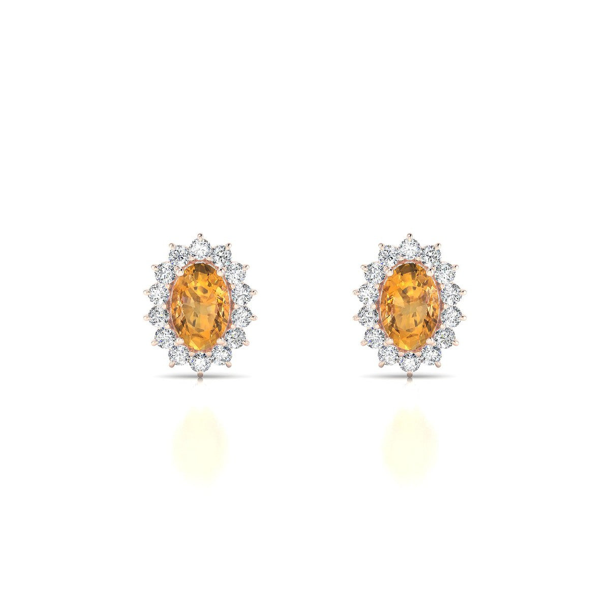 Blossom | 18k Rose Gold 6 x 4 mm Oval Citrine Earrings