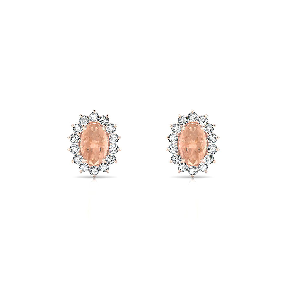 Blossom | 18k Rose Gold 6 x 4 mm Oval Morganite Earrings