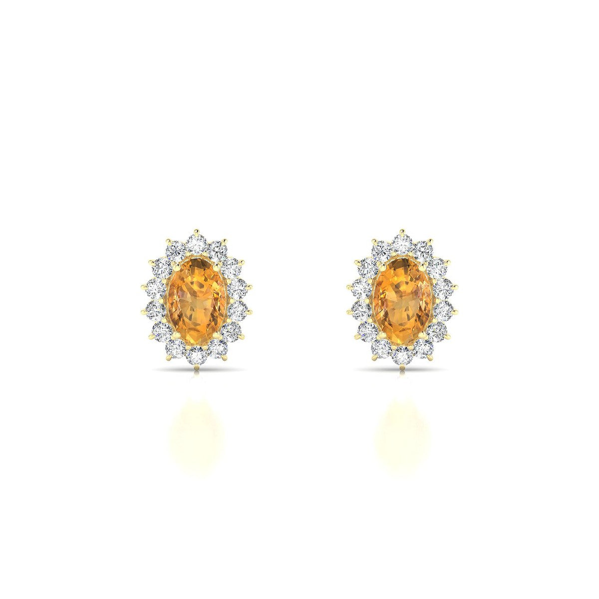 Blossom | 18k Yellow Gold 6 x 4 mm Oval Citrine Earrings