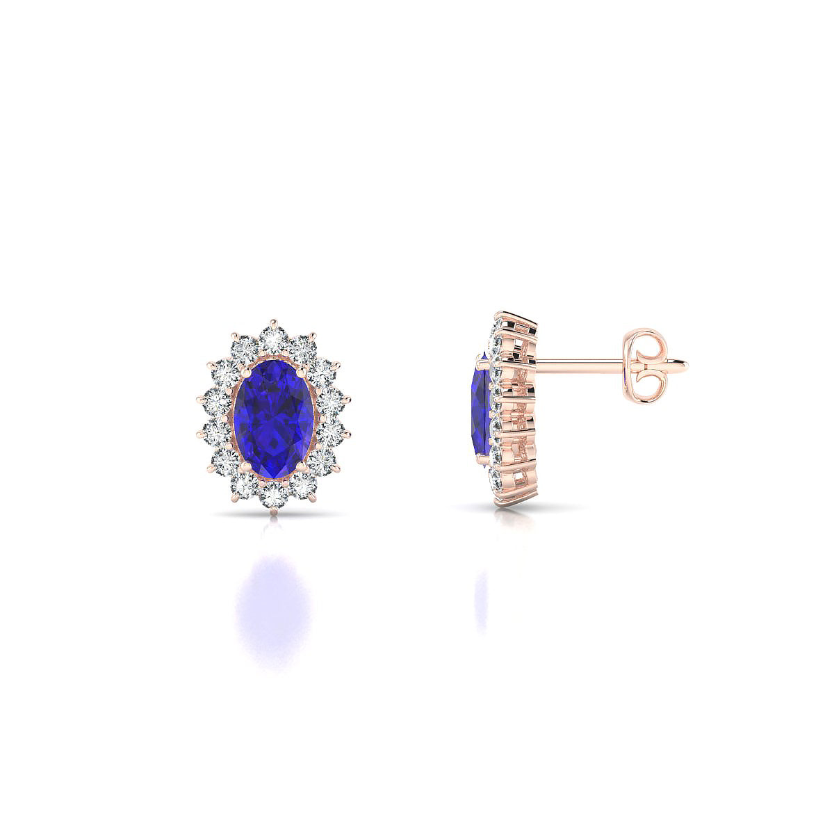 Blossom | 18k Rose Gold 6 x 4 mm Oval Tanzanite Earrings