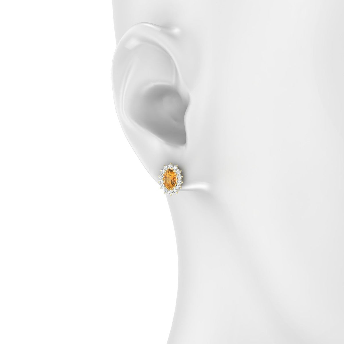 Blossom | 18k Yellow Gold 6 x 4 mm Oval Citrine Earrings