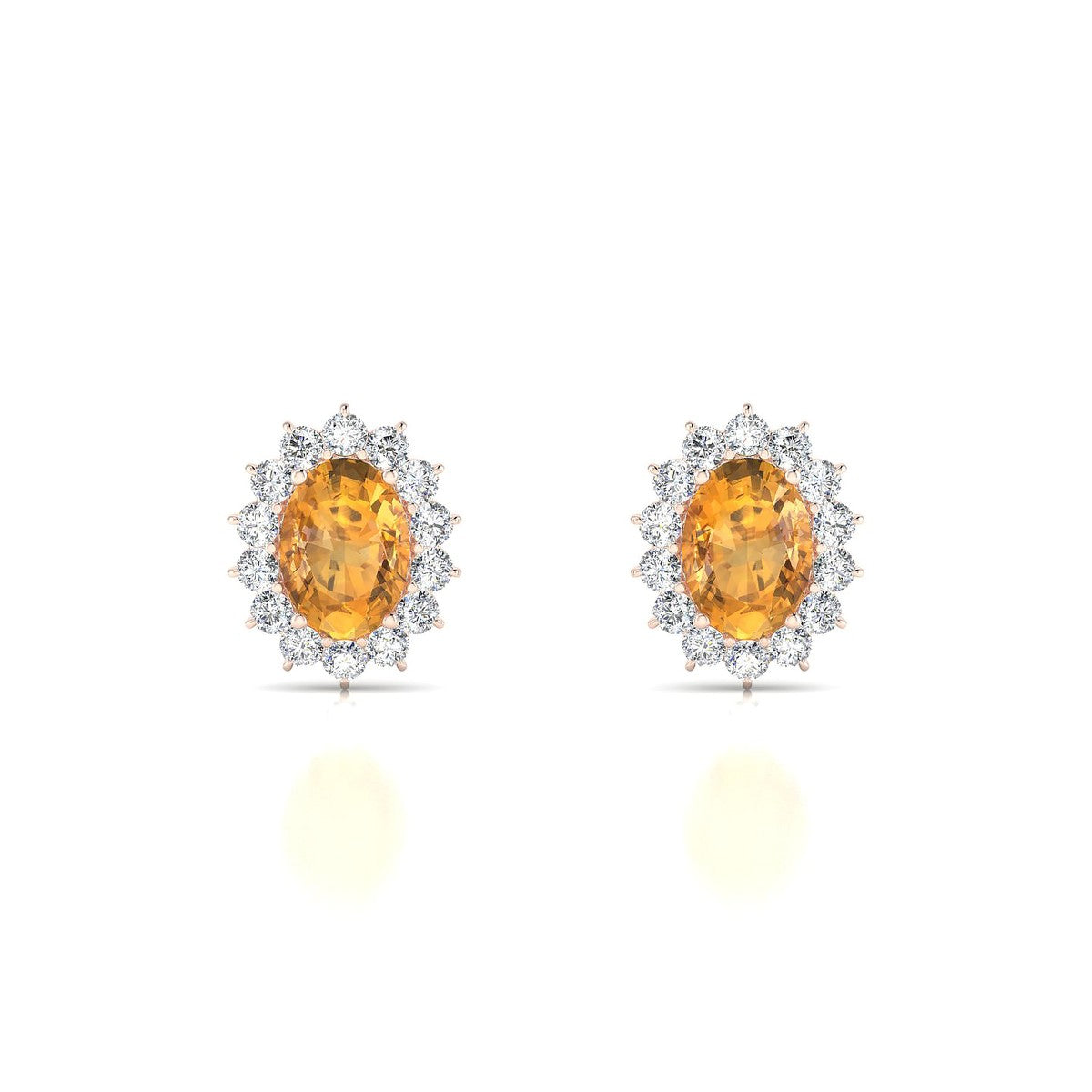 Blossom | 18k Rose Gold 7 x 5 mm Oval Citrine Earrings