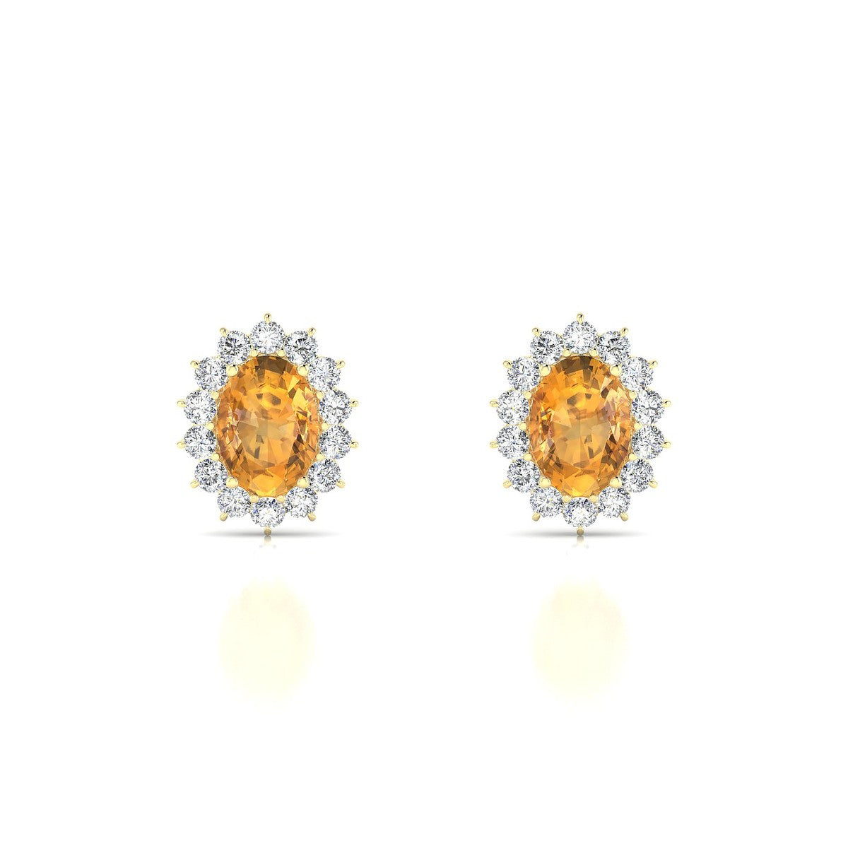 Blossom | 18k Yellow Gold 7 x 5 mm Oval Citrine Earrings