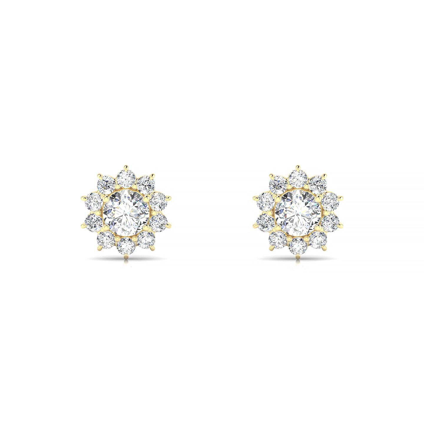 Blossom | 18k Yellow Gold 3.7 mm Round Diamond Earrings