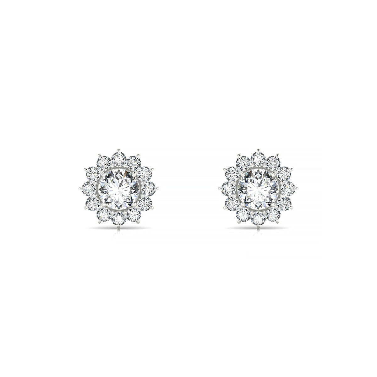 Blossom | 18k White Gold 4.2 mm Round Diamond Earrings