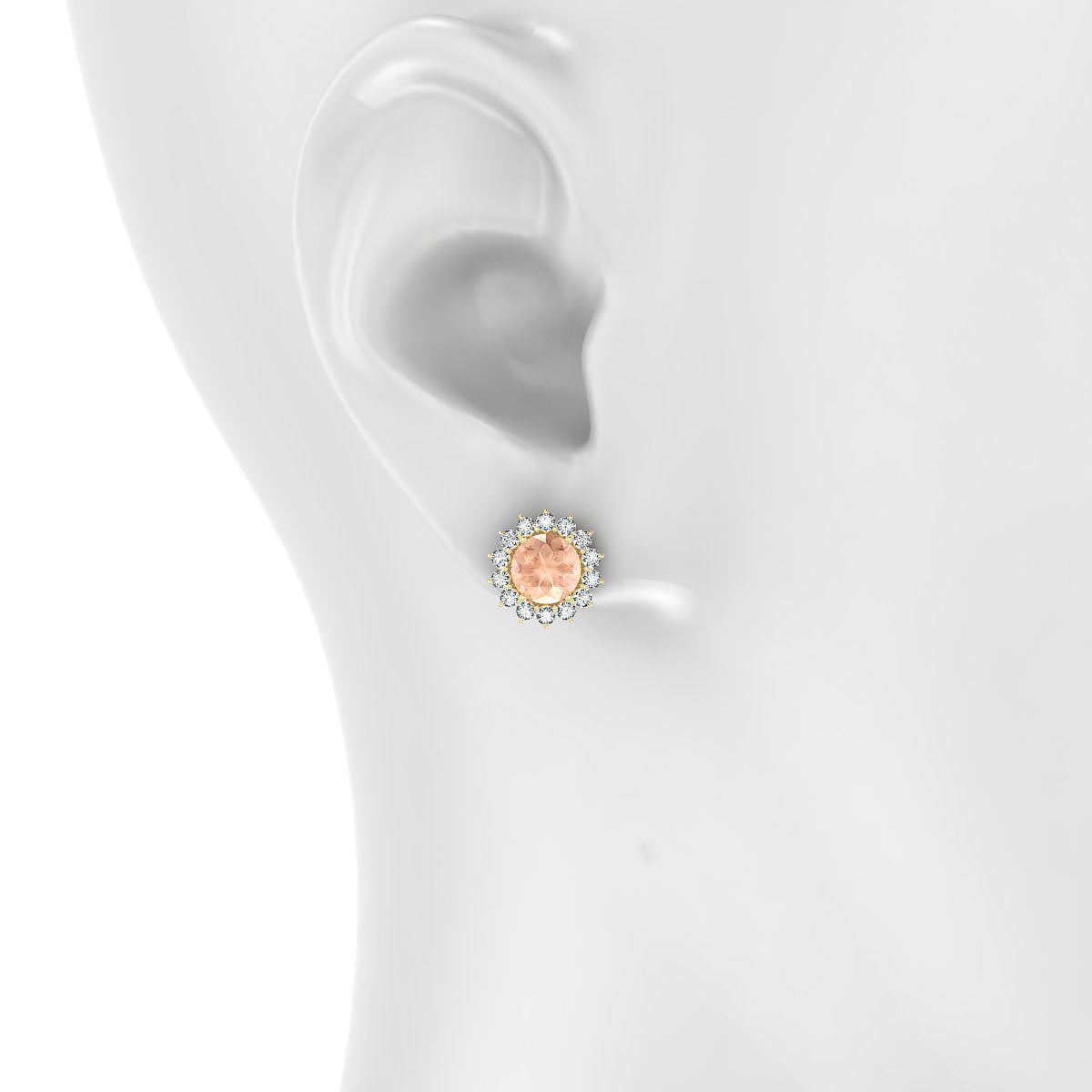 Blossom | 18k Yellow Gold 6 mm Round Morganite Earrings