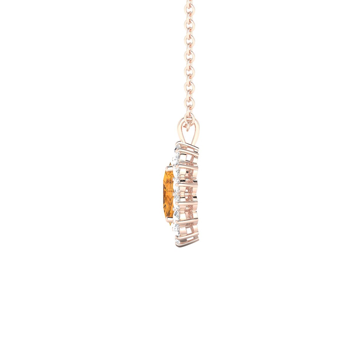 Blossom | 18k Rose Gold 6 x 4 mm Oval Citrine Pendant