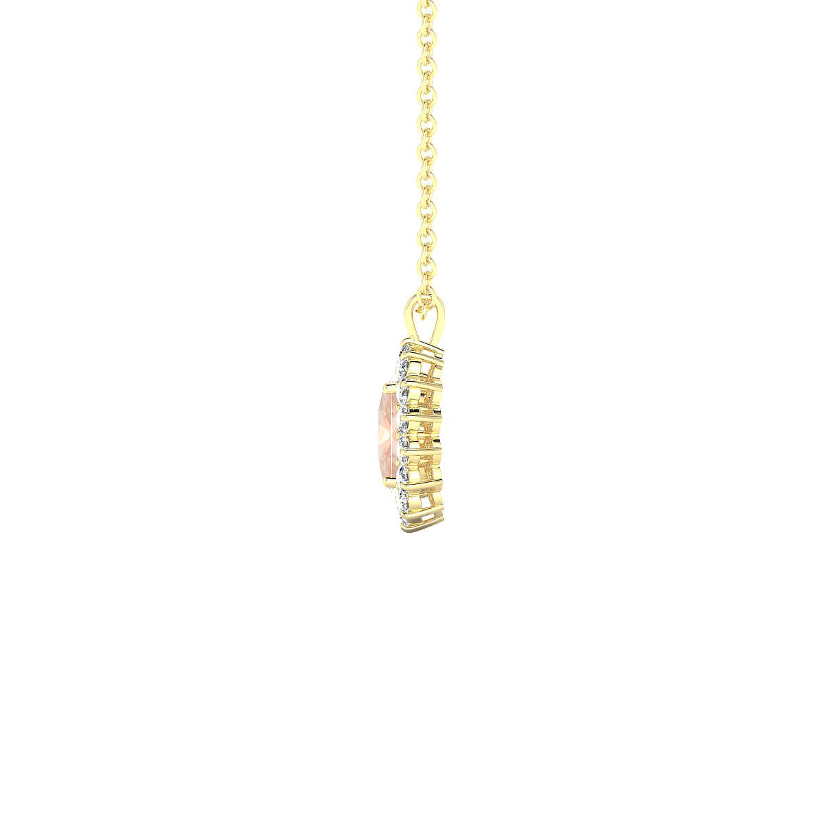 Blossom | 18k Yellow Gold 6 x 4 mm Oval Morganite Pendant