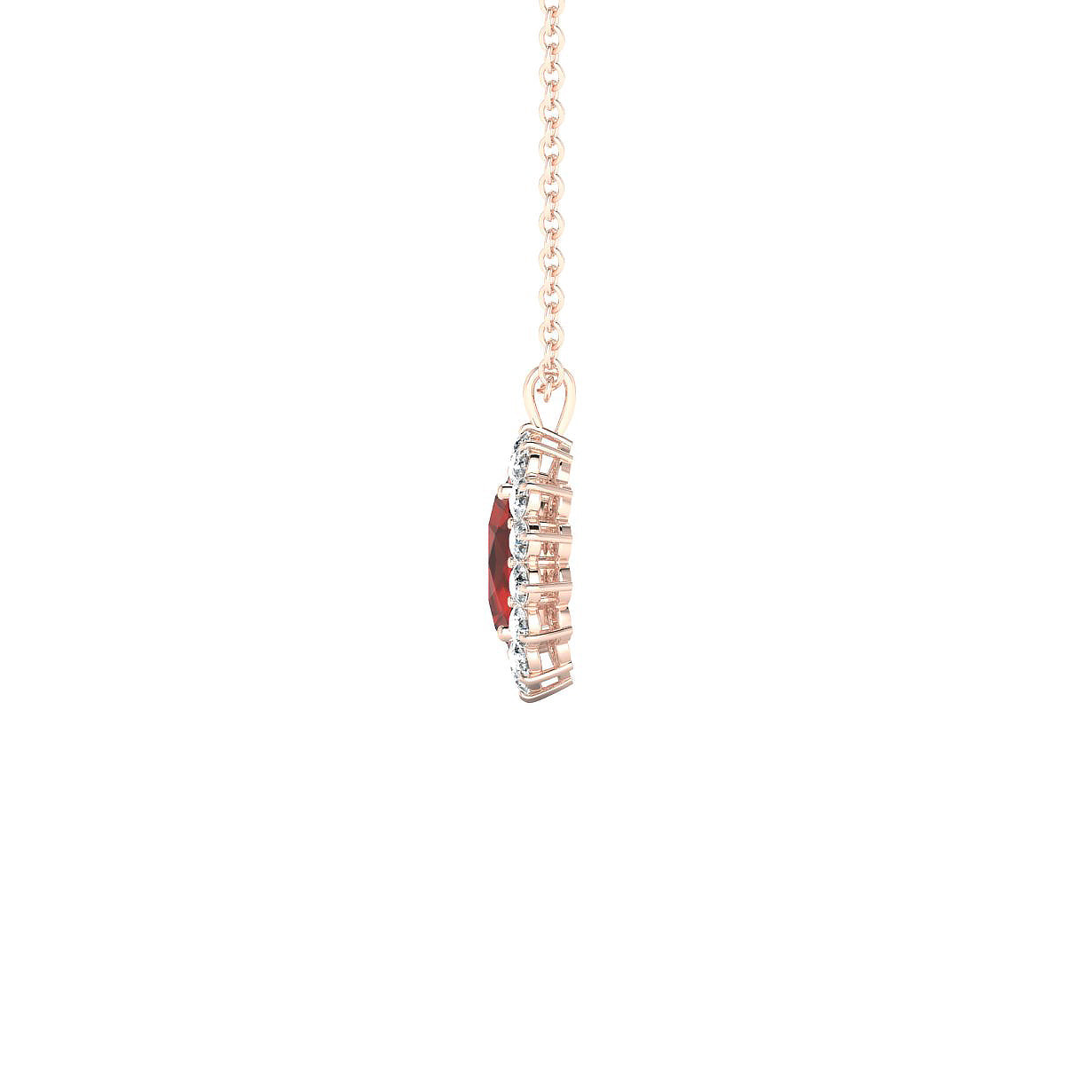 Blossom | 18k Rose Gold 7 x 5 mm Oval Garnet Pendant