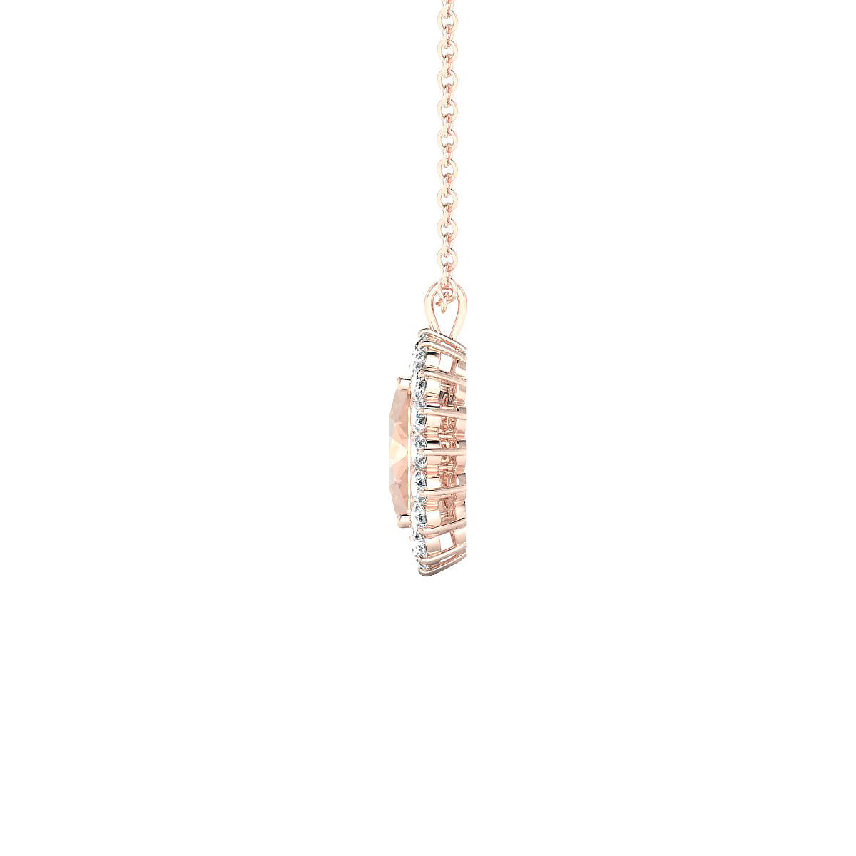 Blossom | 18k Rose Gold 8 x 6 mm Oval Morganite Pendant