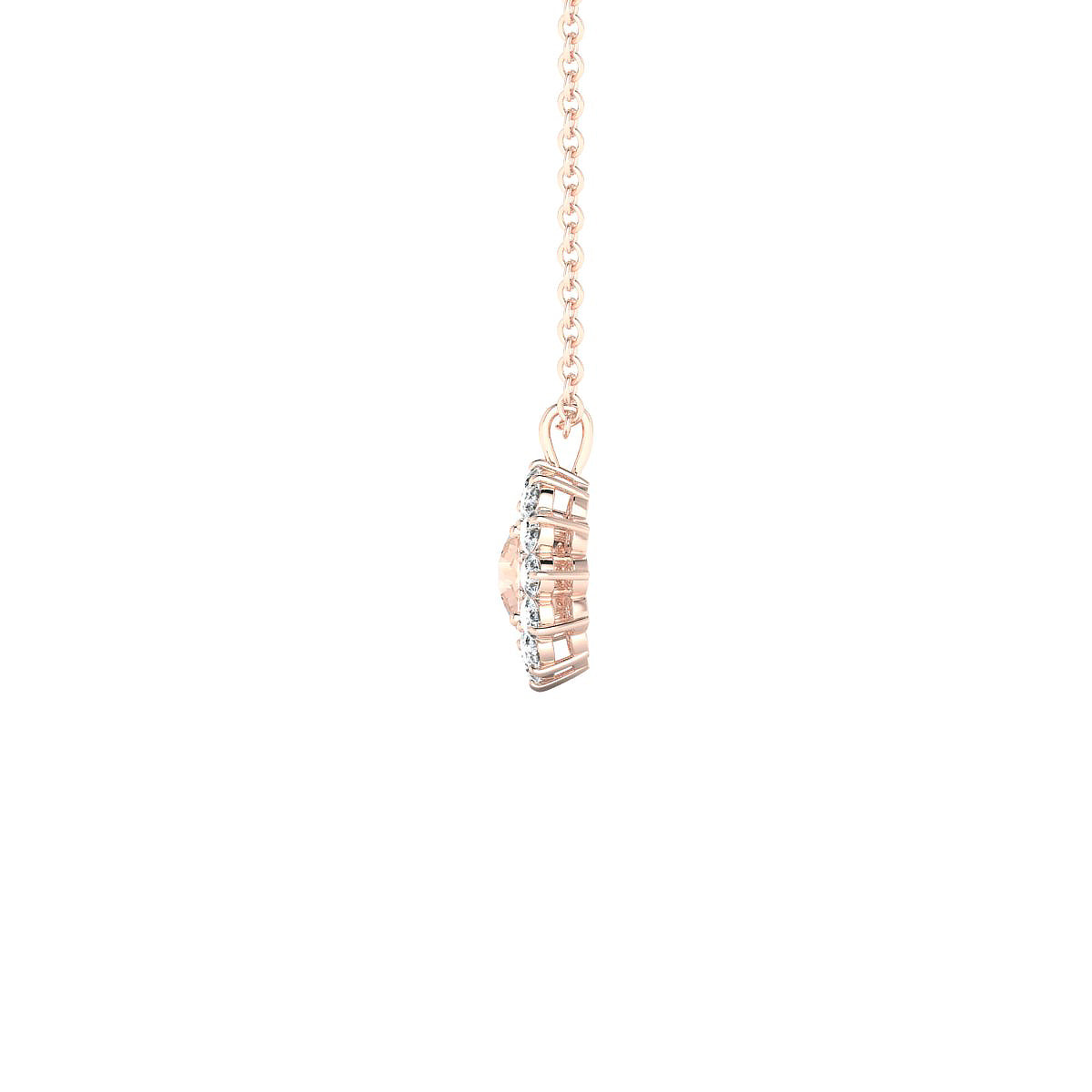 Blossom | 18k Rose Gold 4.5 mm Round Morganite Pendant