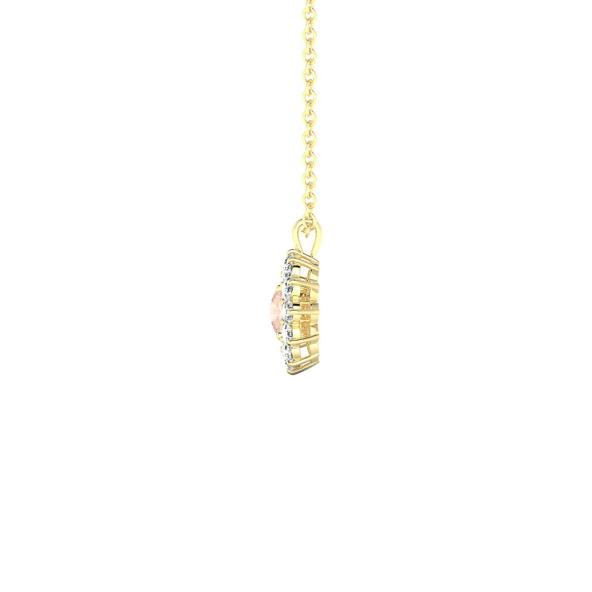 Blossom | 18k Yellow Gold 4.5 mm Round Morganite Pendant