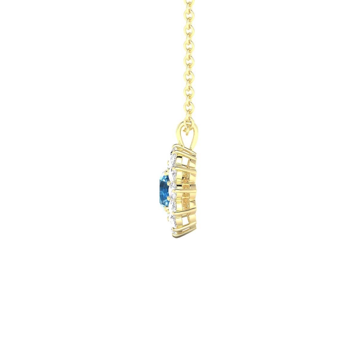 Blossom | 18k Yellow Gold 4.5 mm Round Topaz Pendant