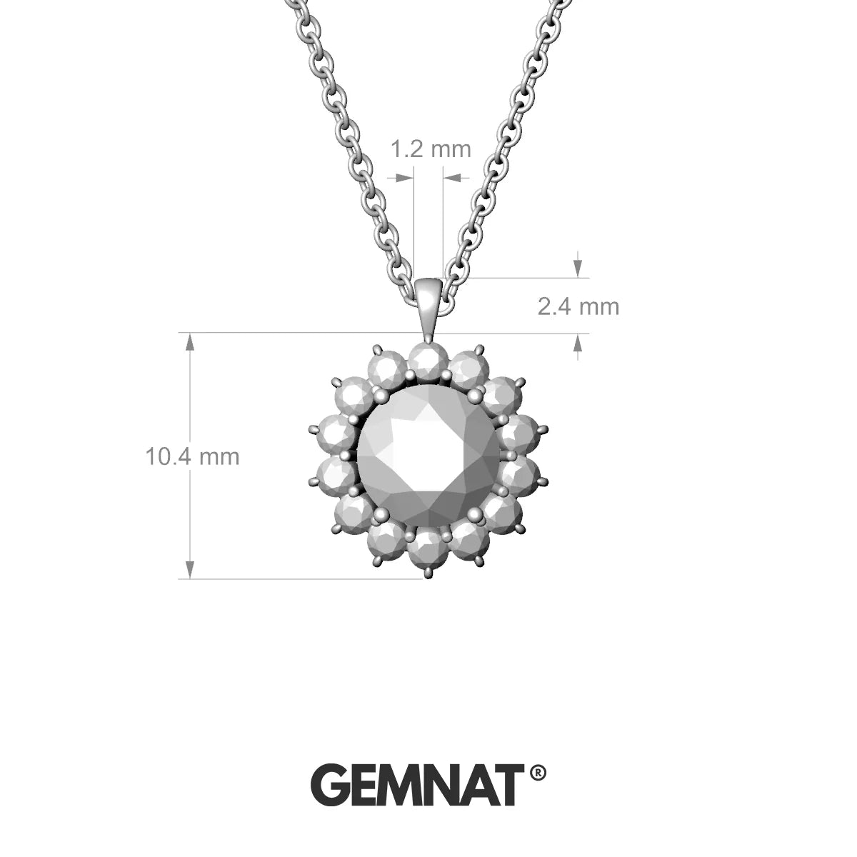 Blossom | 18k White Gold 6 mm Round Morganite Pendant