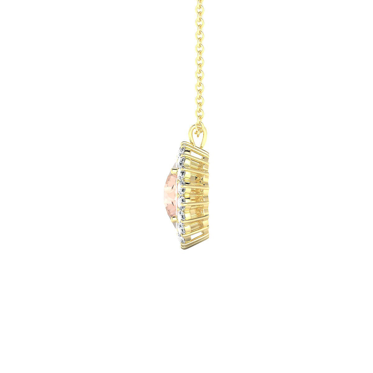 Blossom | 18k Yellow Gold 8 mm Round Morganite Pendant