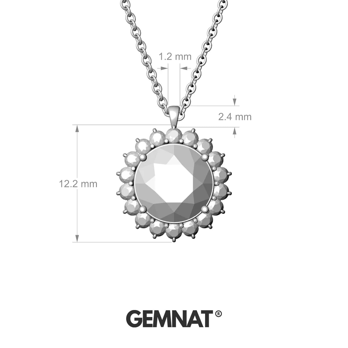 Blossom | 18k Rose Gold 8 mm Round Pink Sapphire Pendant