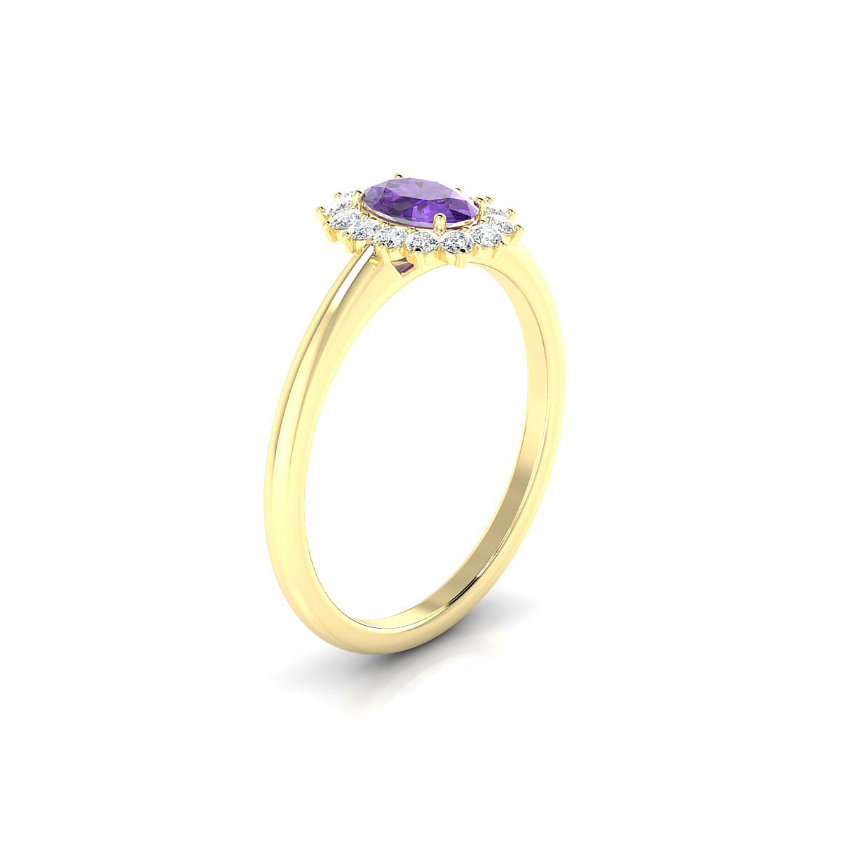 Blossom | 18k Yellow Gold 6 x 4 mm Oval Amethyst Ring