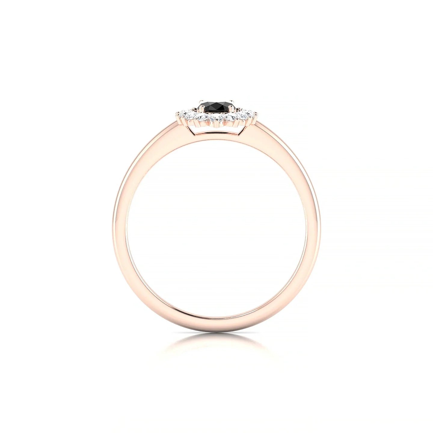 Blossom | 18k Rose Gold 6 x 4 mm Oval Black Diamond Ring