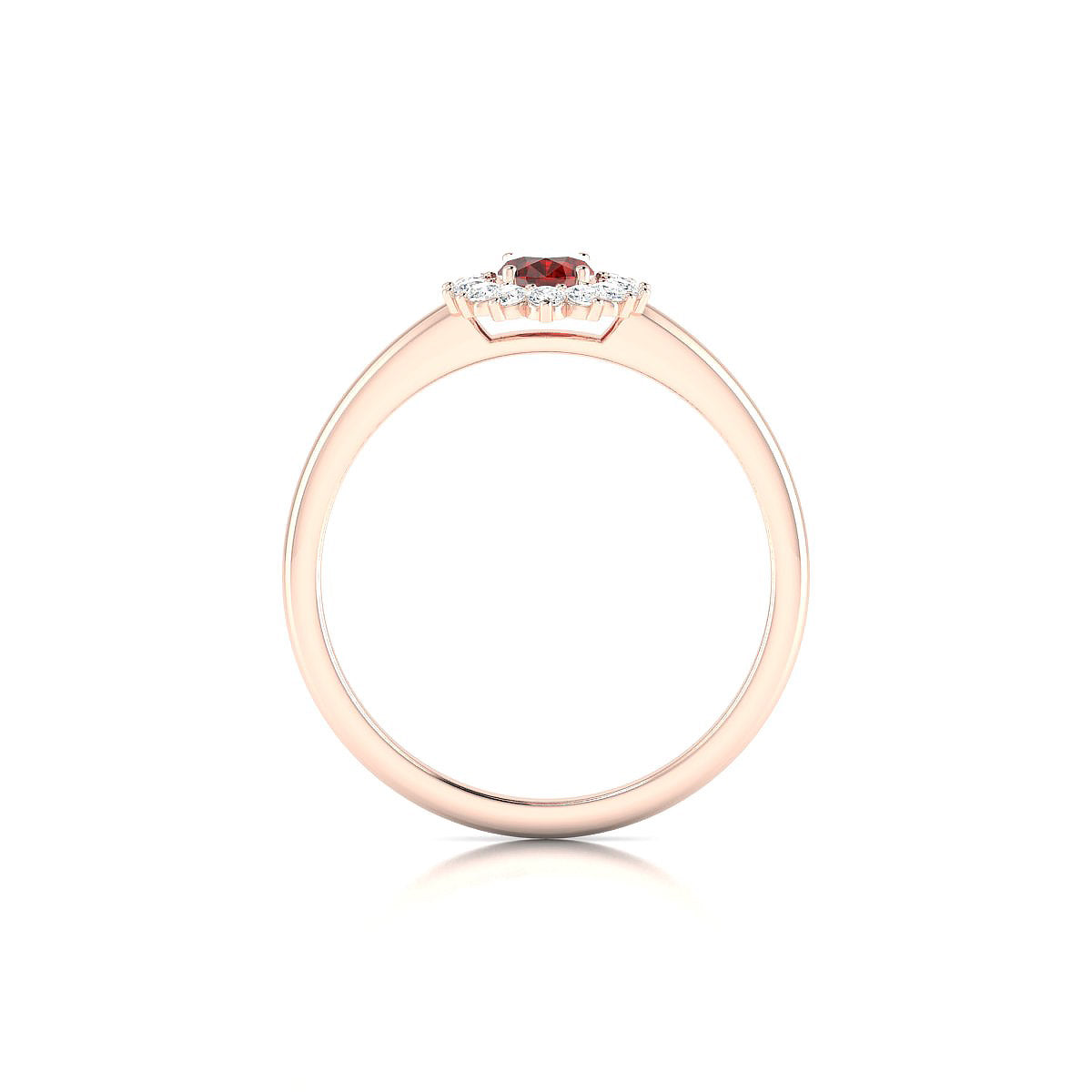 Blossom | 18k Rose Gold 6 x 4 mm Oval Garnet Ring