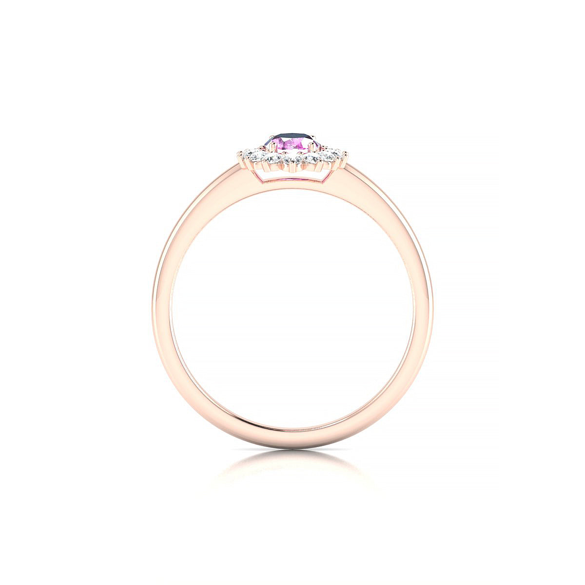 Blossom | 18k Rose Gold 6 x 4 mm Oval Pink Sapphire Ring