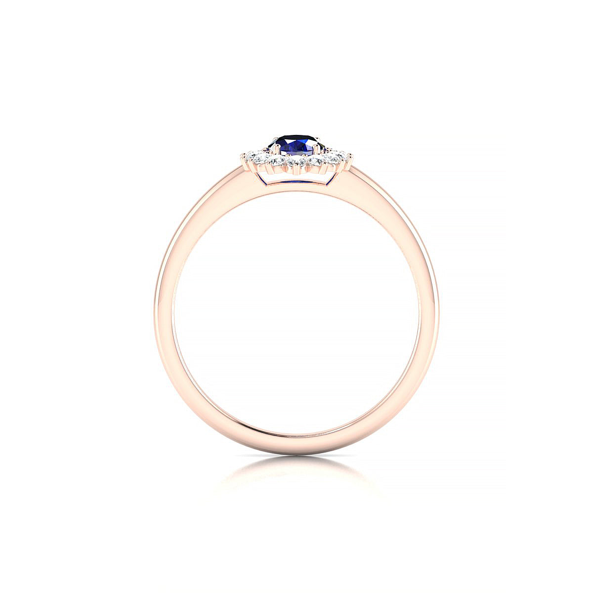 Blossom | 18k Rose Gold 6 x 4 mm Oval Sapphire Ring