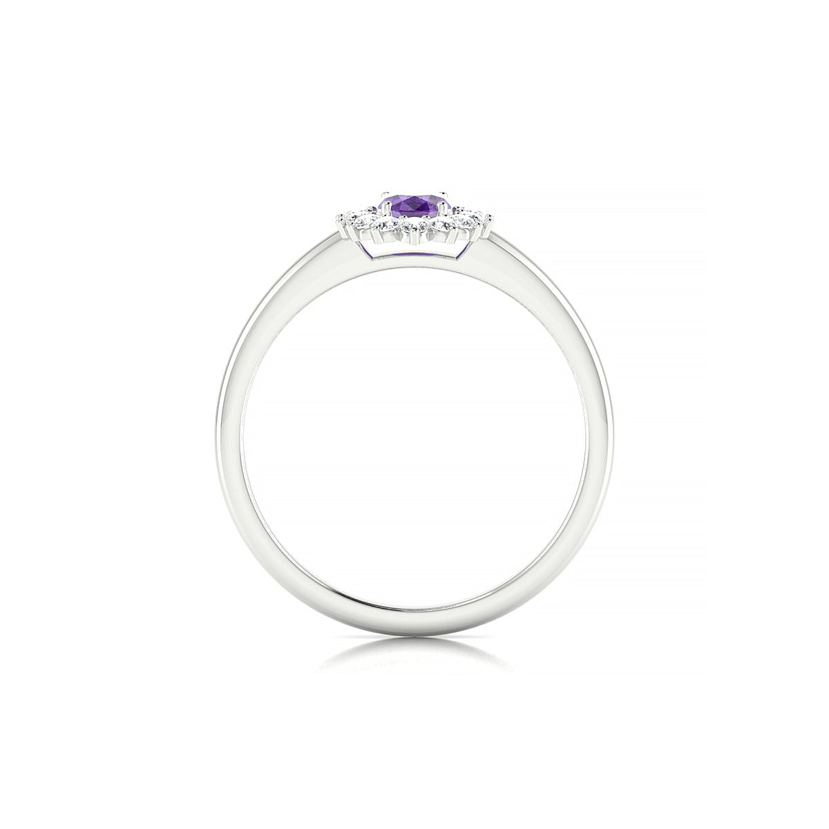Blossom | 18k White Gold 6 x 4 mm Oval Amethyst Ring