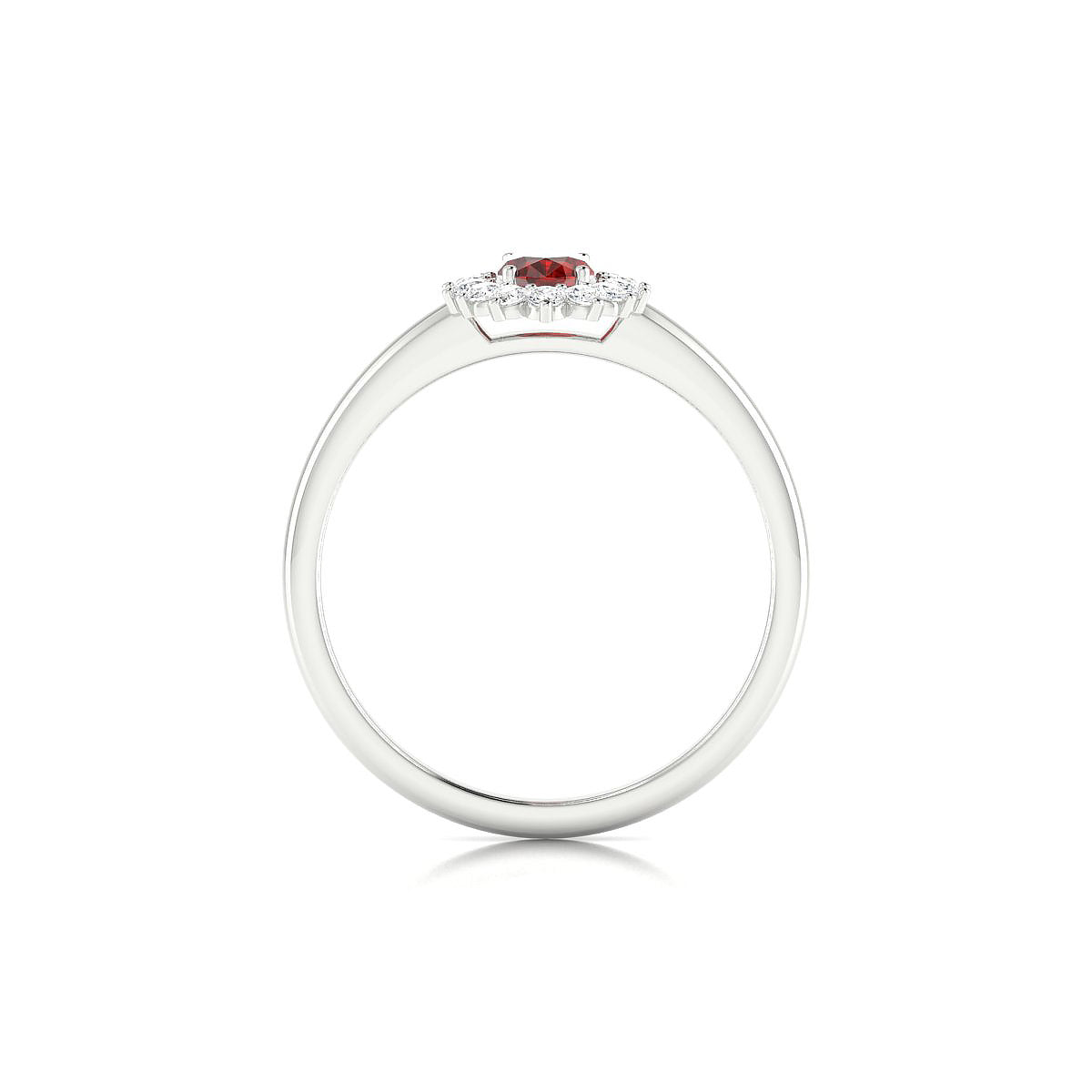 Blossom | 18k White Gold 6 x 4 mm Oval Garnet Ring