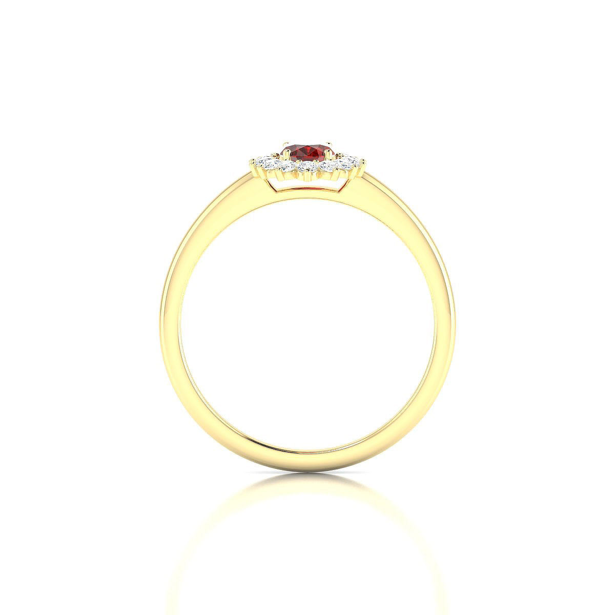 Blossom | 18k Yellow Gold 6 x 4 mm Oval Garnet Ring