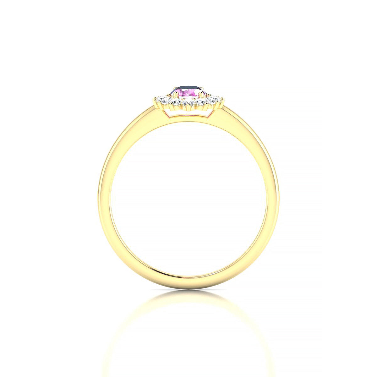 Blossom | 18k Yellow Gold 6 x 4 mm Oval Pink Sapphire Ring
