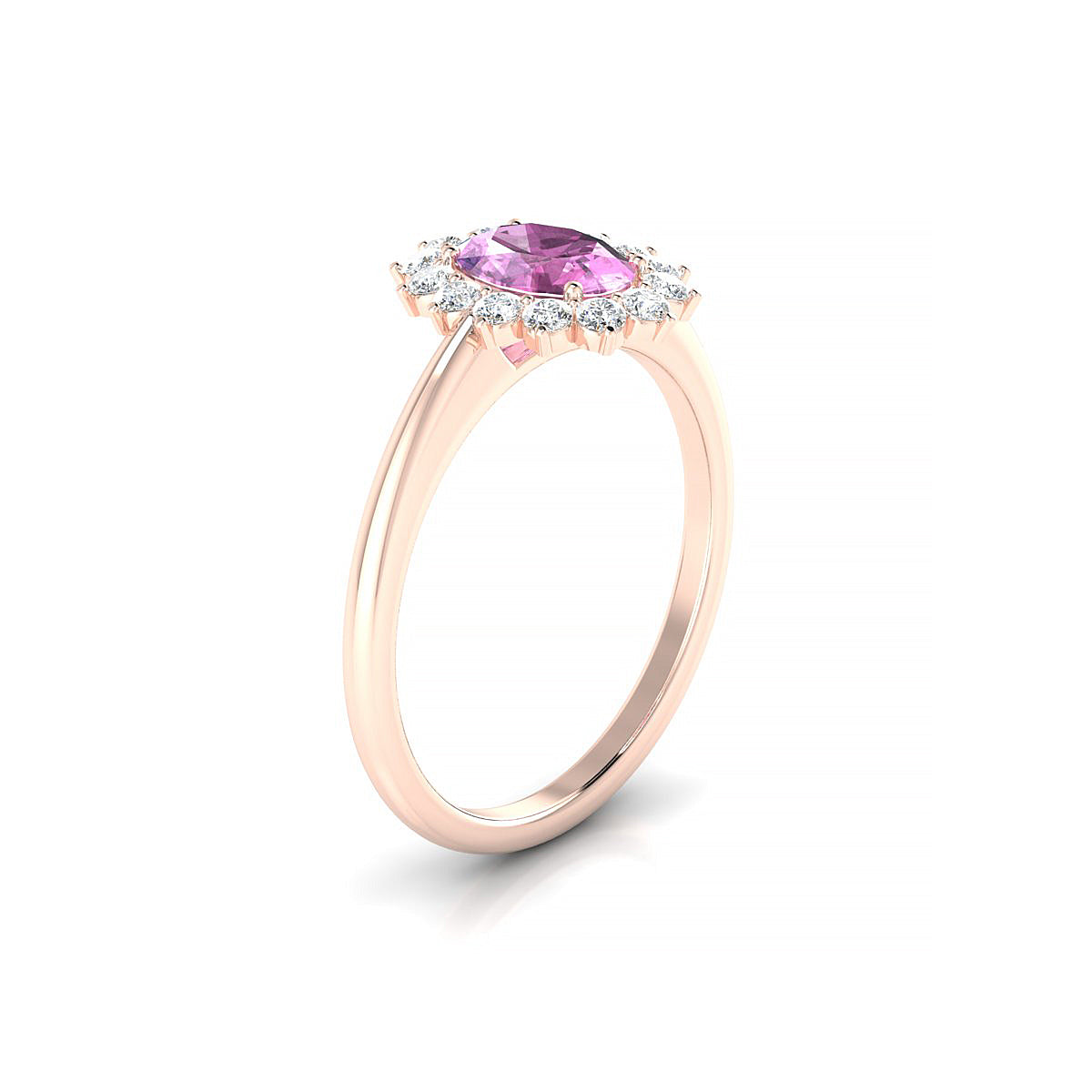 Blossom | 18k Rose Gold 7 x 5 mm Oval Pink Sapphire Ring