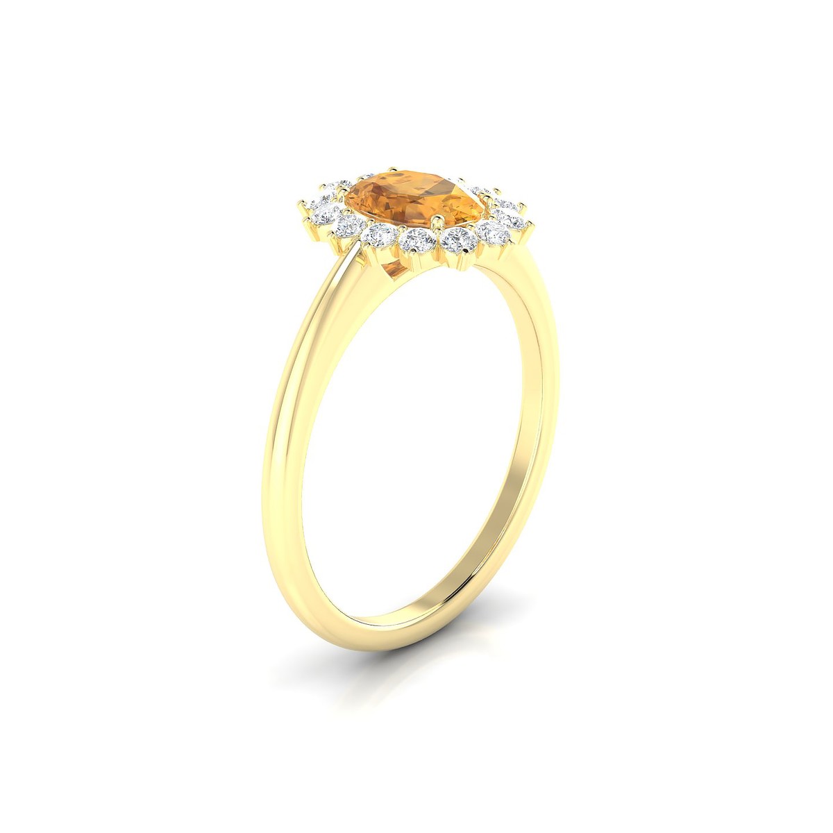 Blossom | 18k Yellow Gold 7 x 5 mm Oval Citrine Ring
