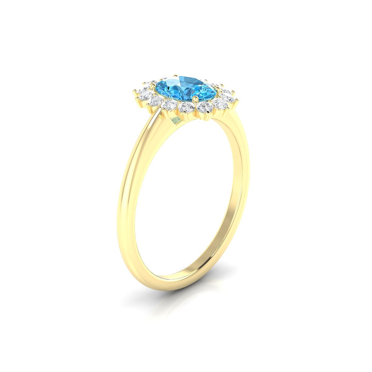 Blossom | 18k Yellow Gold 7 x 5 mm Oval Topaz Ring