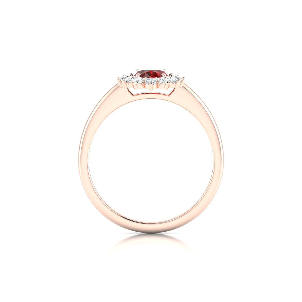 Blossom | 18k Rose Gold 7 x 5 mm Oval Garnet Ring