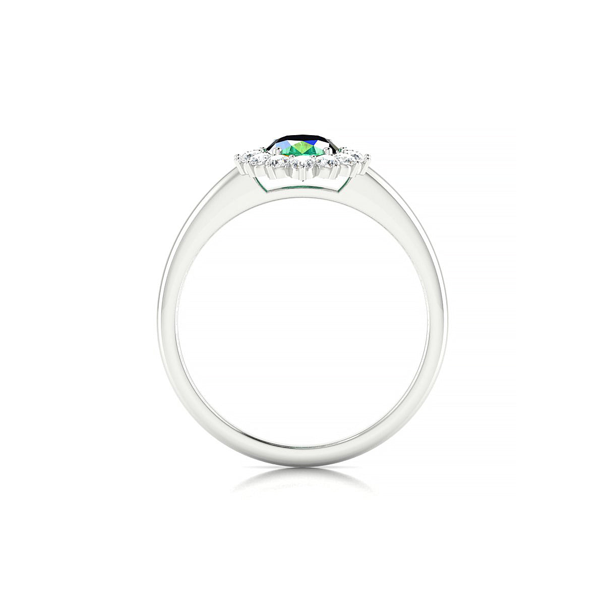 Blossom | 18k White Gold 7 x 5 mm Oval Emerald Ring