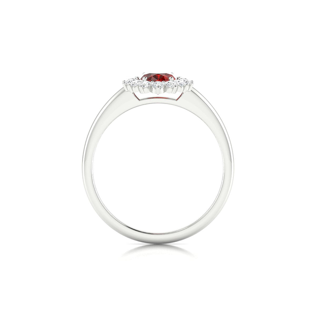 Blossom | 18k White Gold 7 x 5 mm Oval Garnet Ring