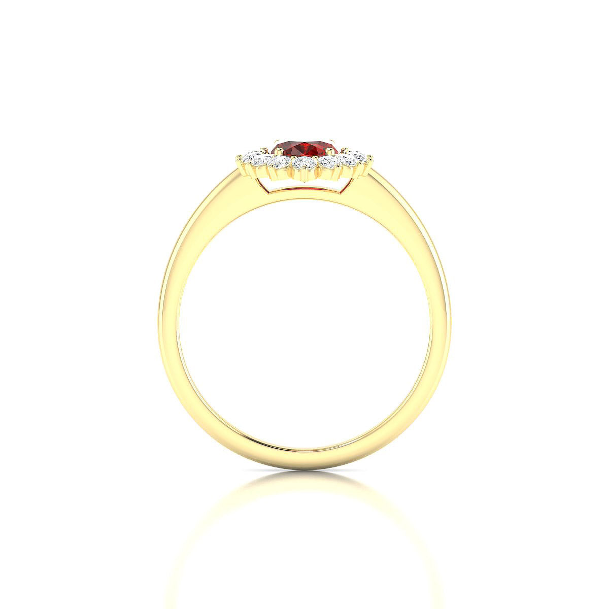 Blossom | 18k Yellow Gold 7 x 5 mm Oval Garnet Ring