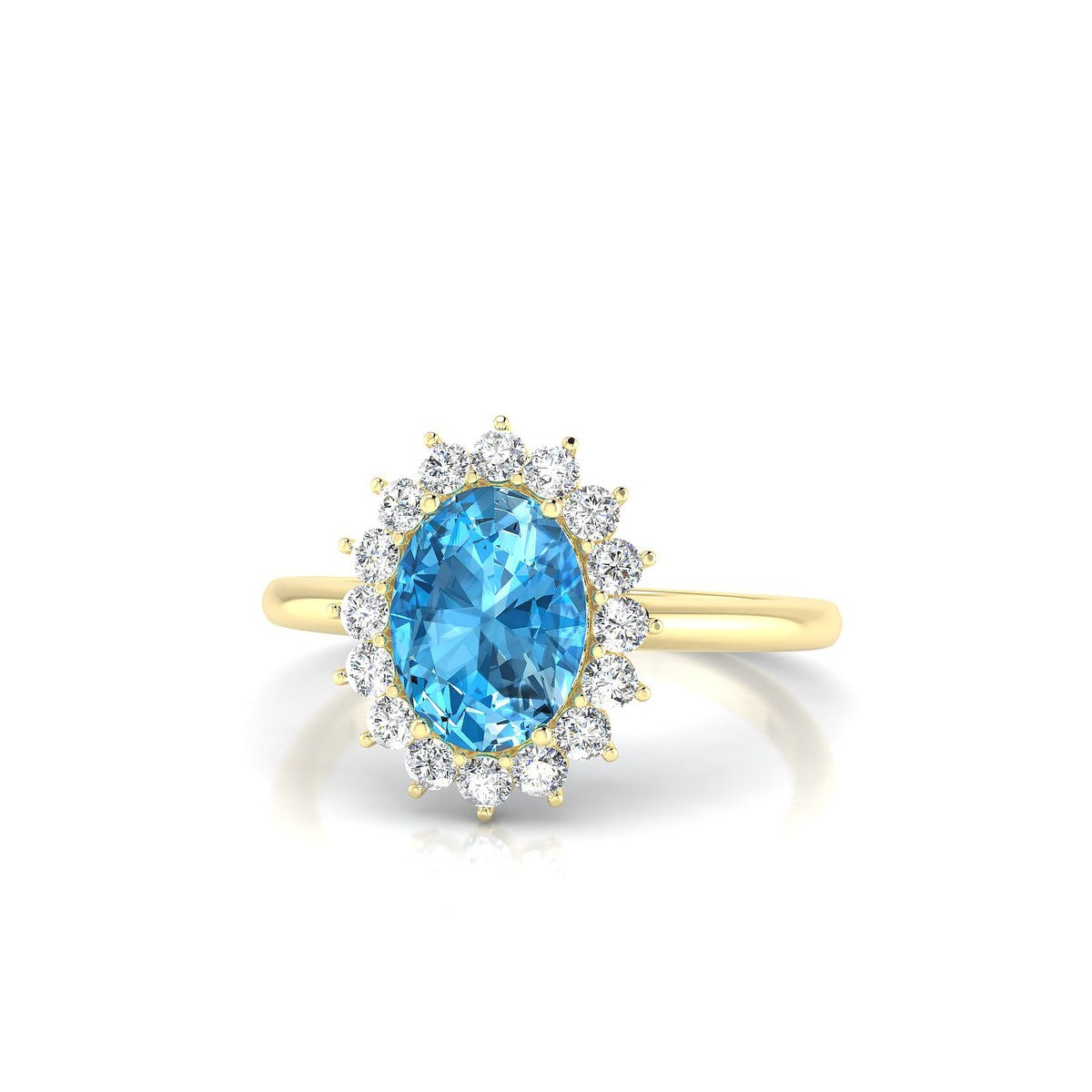 Blossom | 18k Yellow Gold 8 x 6 mm Oval Topaz Ring