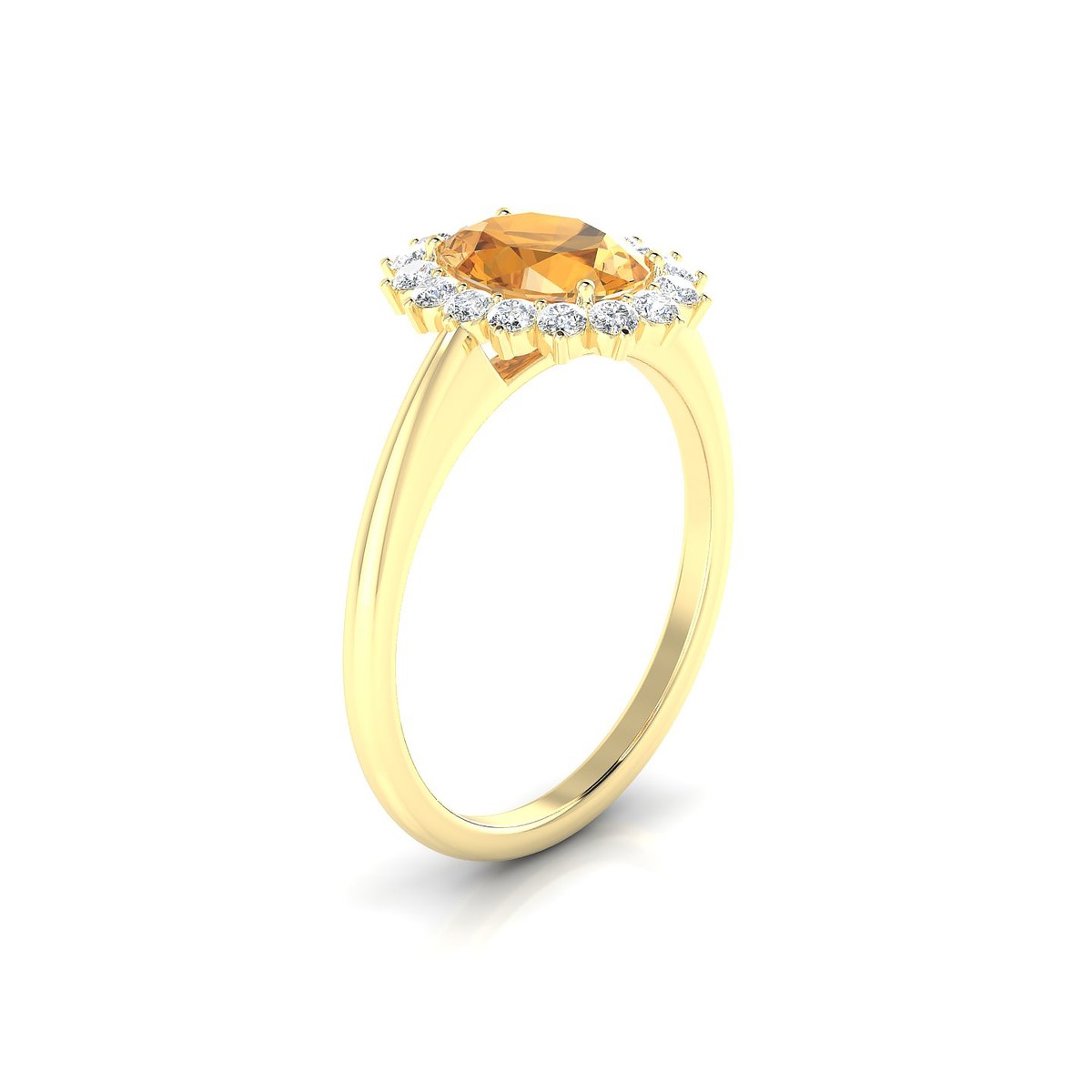 Blossom | 18k Yellow Gold 8 x 6 mm Oval Citrine Ring