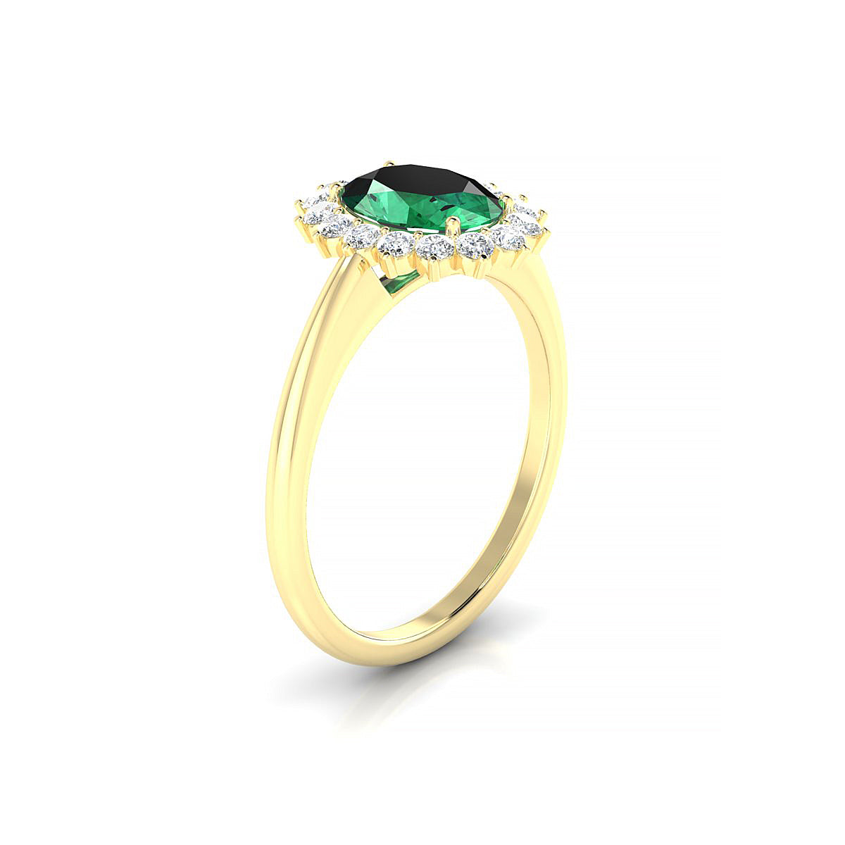 Blossom | 18k Yellow Gold 8 x 6 mm Oval Emerald Ring