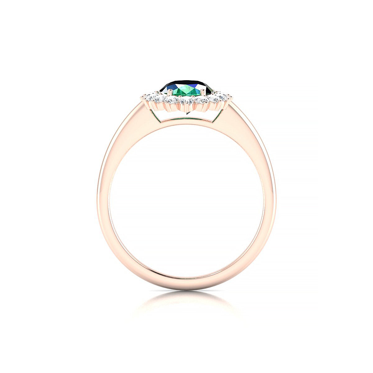 Blossom | 18k Rose Gold 8 x 6 mm Oval Emerald Ring