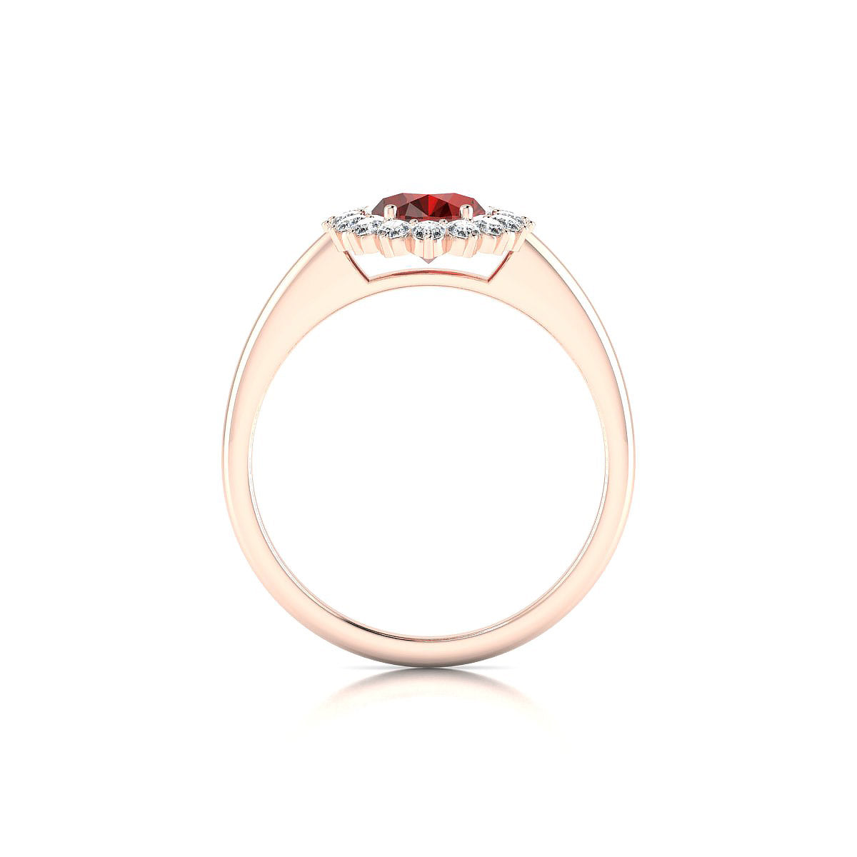 Blossom | 18k Rose Gold 8 x 6 mm Oval Garnet Ring