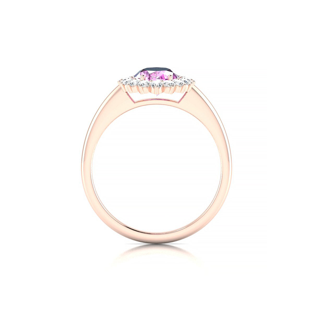 Blossom | 18k Rose Gold 8 x 6 mm Oval Pink Sapphire Ring